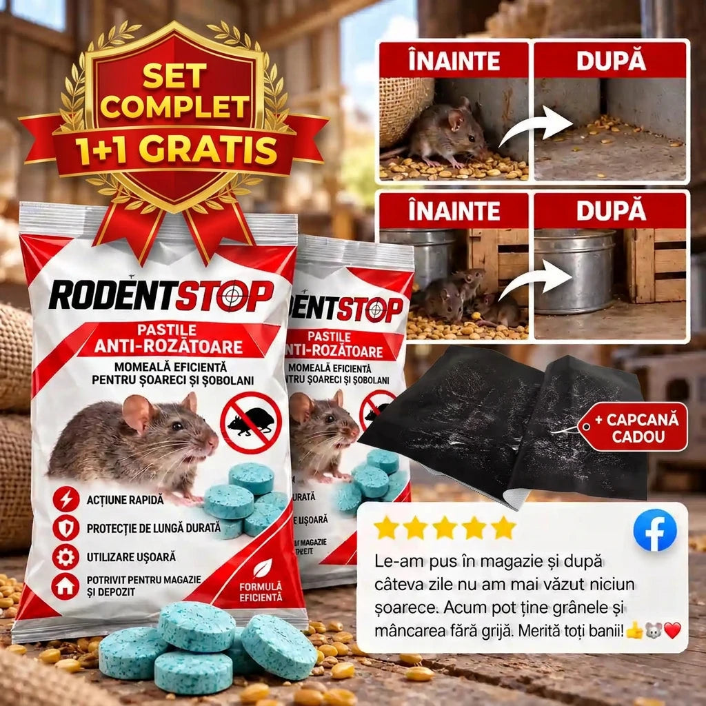 SET complet anti-rozătoare RodentStop 1+1 GRATIS cu capcană lipicioasă cadou