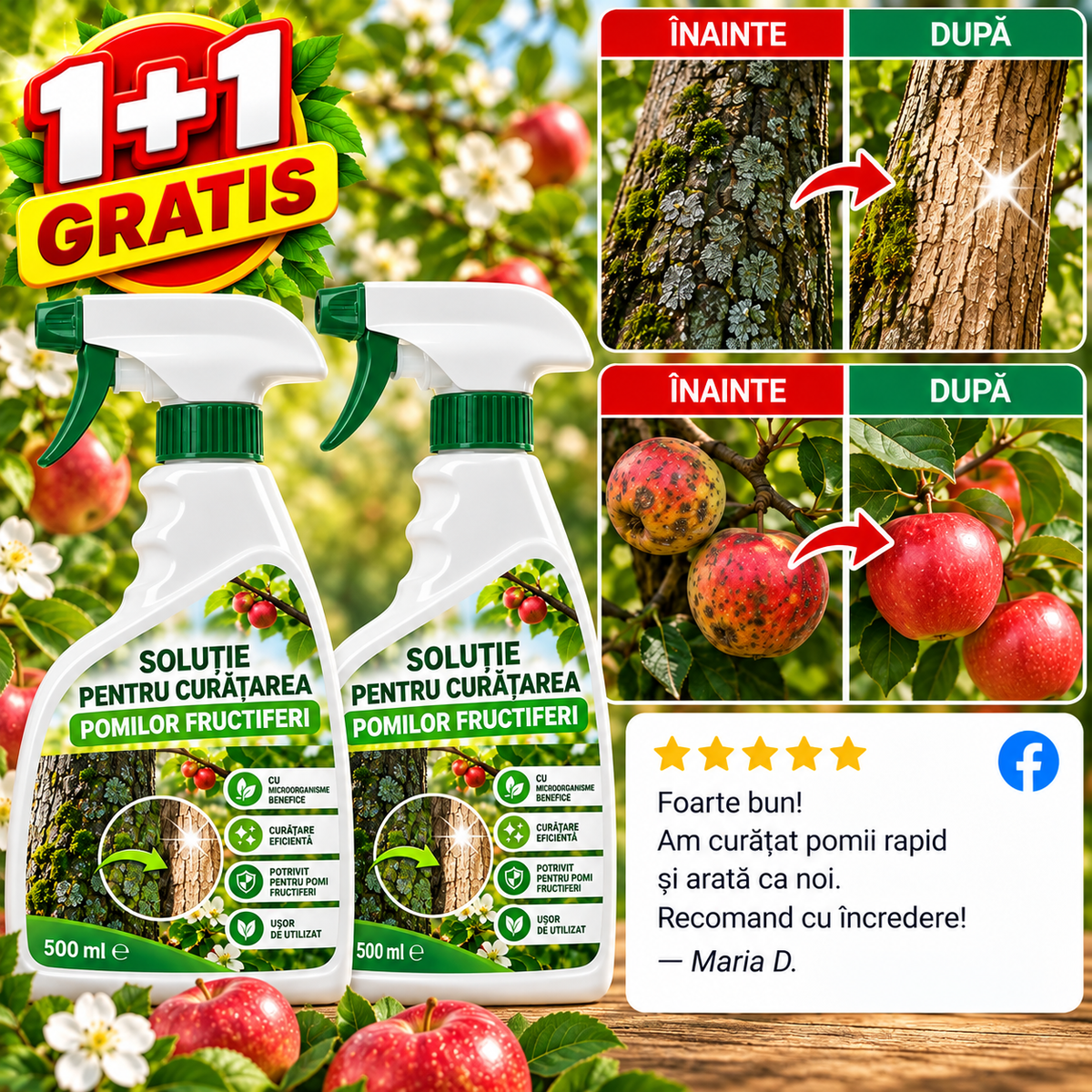 Soluție Pentru Curățarea Pomilor Fructiferi  1+1 Gratis - PomCurat™