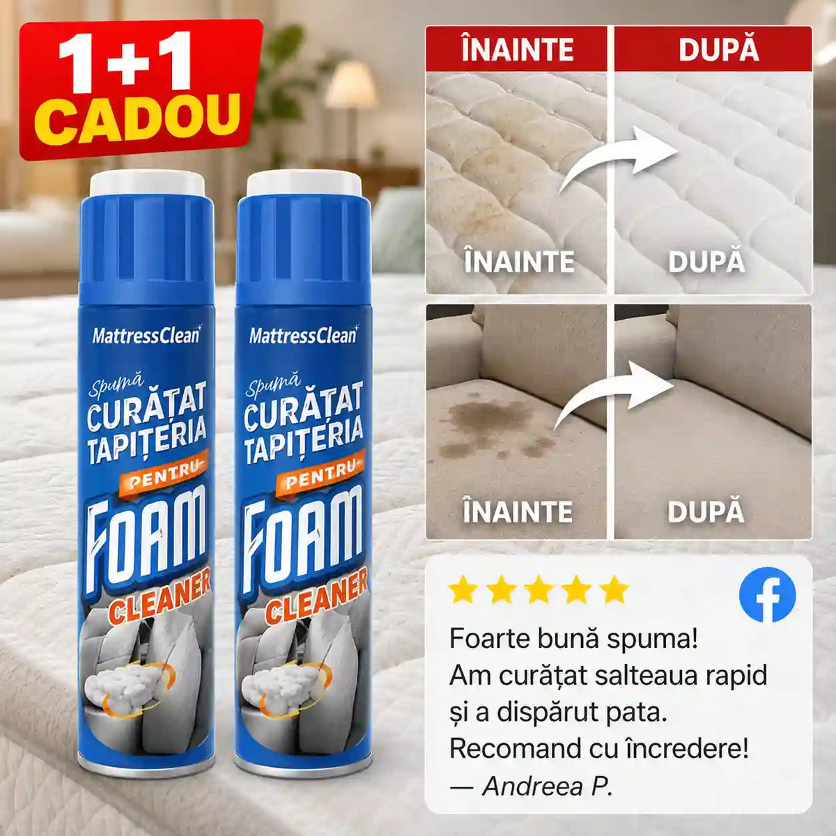 Soluție pentru Curǎțat Salteaua și Textile 1+1 GRATIS - FreshFoam ™