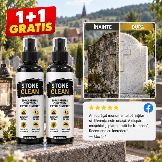 Spray Pentru Curățarea Pietrei Funerare - StoneClean™ 1+1 GRATIS
