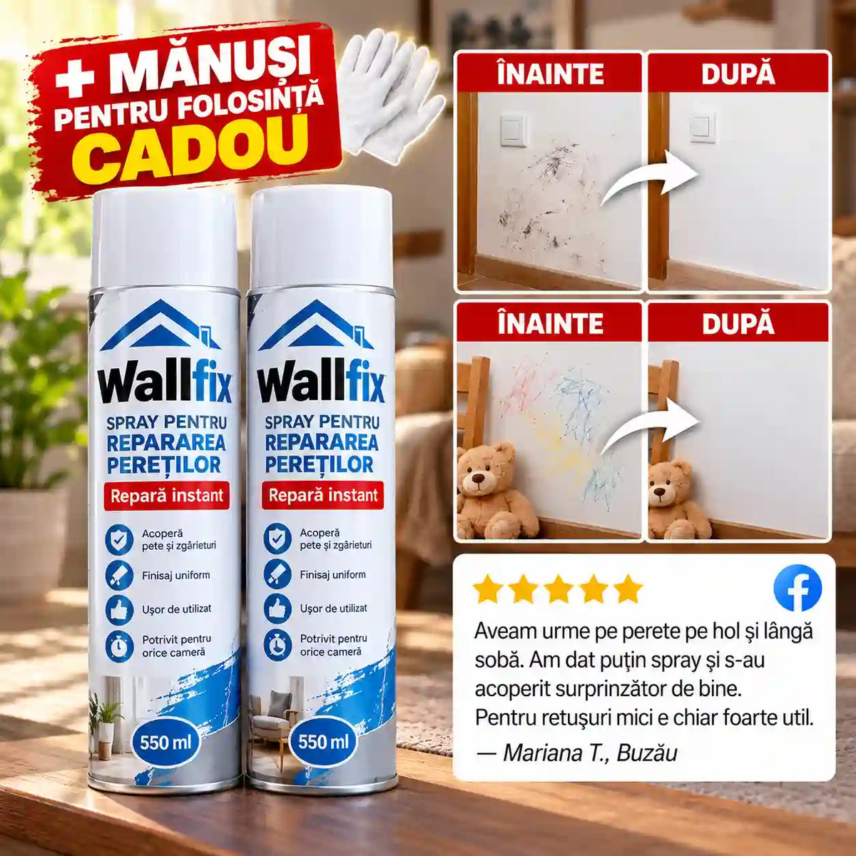 Spray Pentru Repararea Pereților Instant - Wallfix™