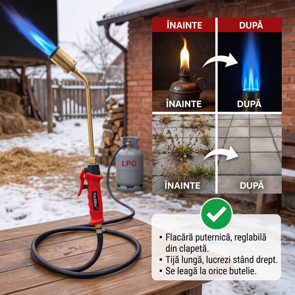 Arzător pe Gaz pentru Pârlit FlacăMax™