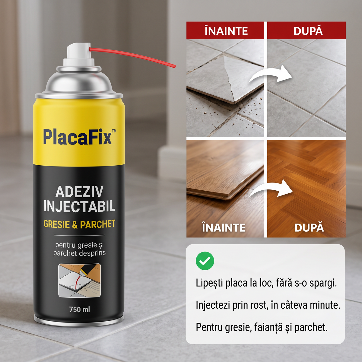 Adeziv Injectabil pentru Gresie și Parchet PlacaFix™