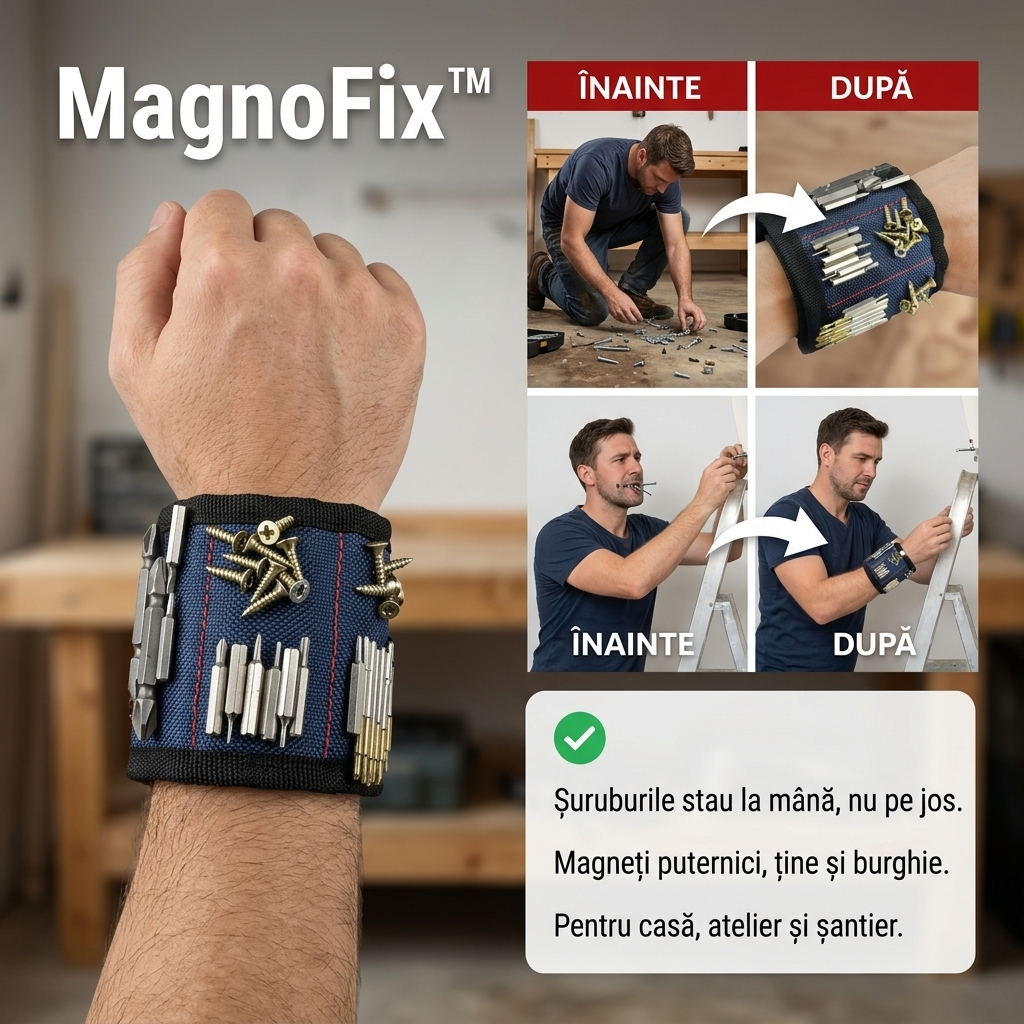 Brățară Magnetică pentru Șuruburi și Unelte MagnoFix™