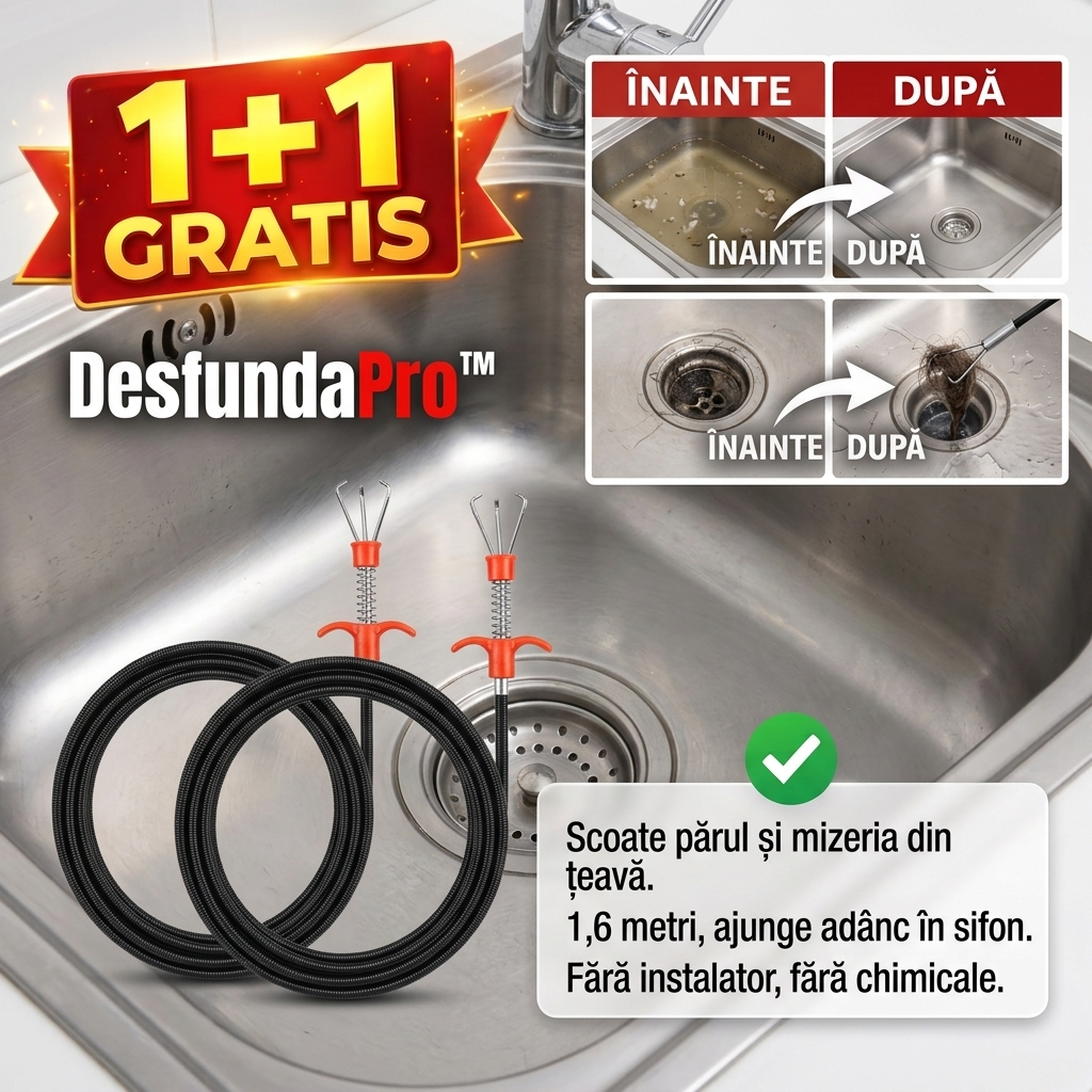 Sârmă pentru Desfundat Țevi DesfundaPro™ 1+1 GRATIS